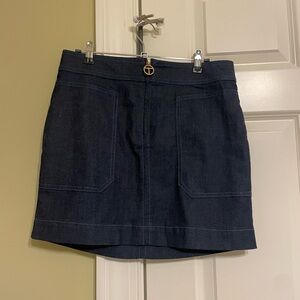 Tory Burch Navy Denim Skirt